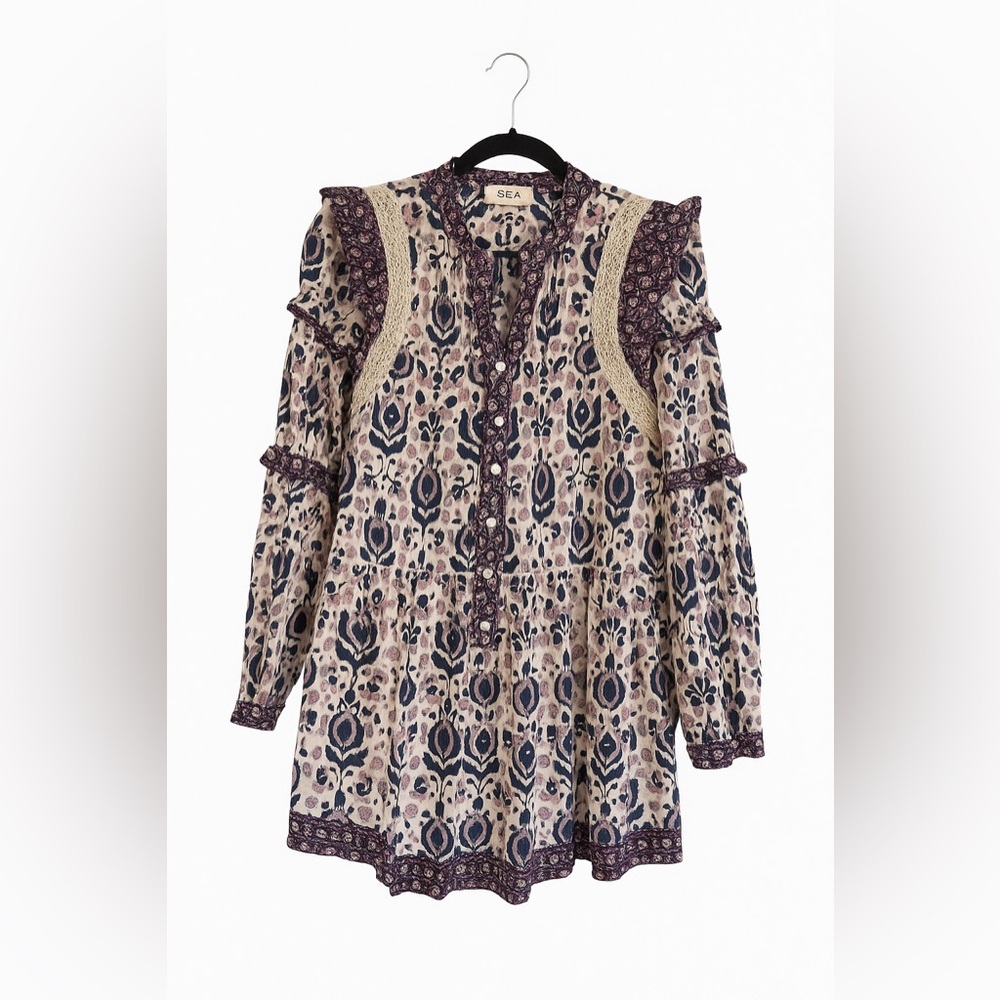 Sea New York Patterned Jumpsuit in Purple and Cream